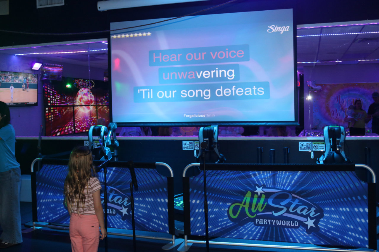 Karaoke stage at All Star Party World